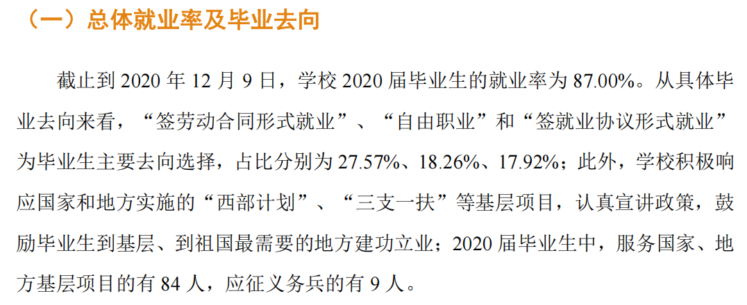 岭南师范学院就业率及就业前景怎么样（来源2020-2021学年本科教学质量报告）