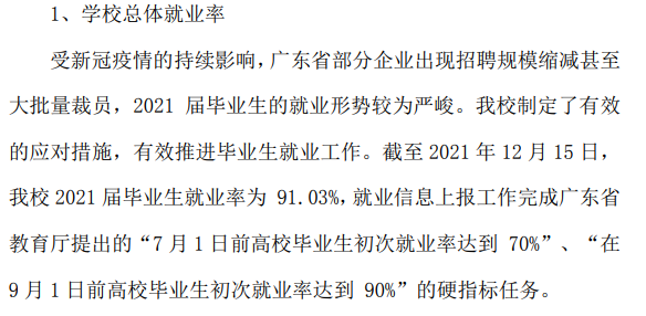广州涉外经济职业技术学院就业率及就业前景怎么样（来源2022届就业质量报告）