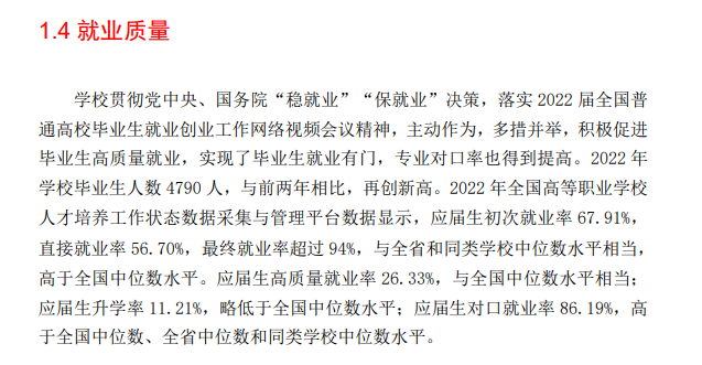 枣庄科技职业学院就业率及就业前景怎么样（来源2023年高等职业教育质量年度报告）