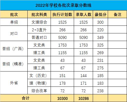 2022广西国际商务职业技术学院分数线是多少分