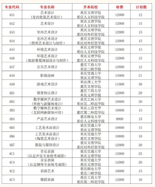 重庆艺术工程职业学院艺术类学费多少钱一年-各专业收费标准