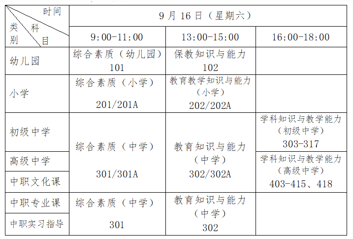 2023年下半年广西教师资格证考试时间