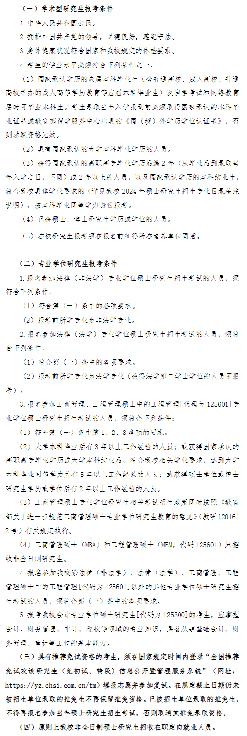2024中国石油大学（华东）研究生报考条件-考研要求