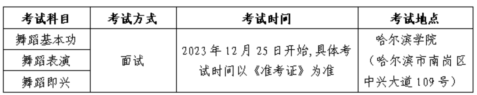 2024黑龙江舞蹈统考时间及统考内容