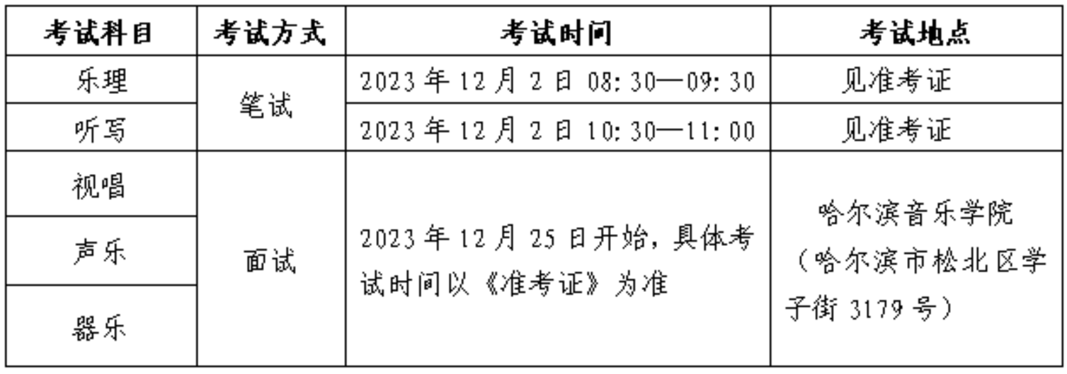 2024黑龙江音乐统考时间及统考内容