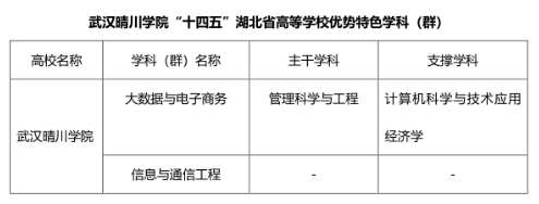 武汉晴川学院重点学科名单有哪些（省级）