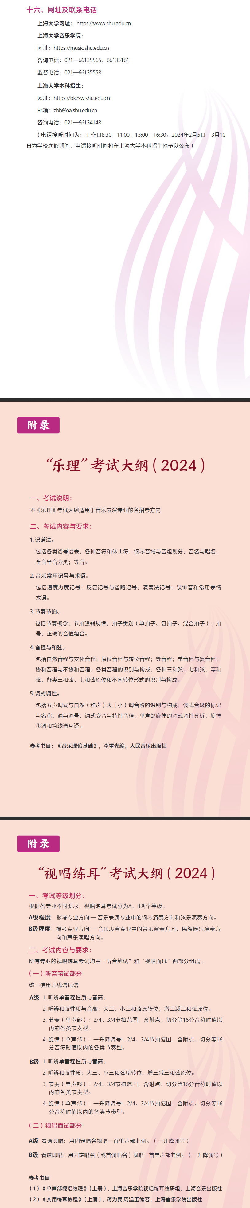 2024年上海大学艺术类招生简章（音乐学院）