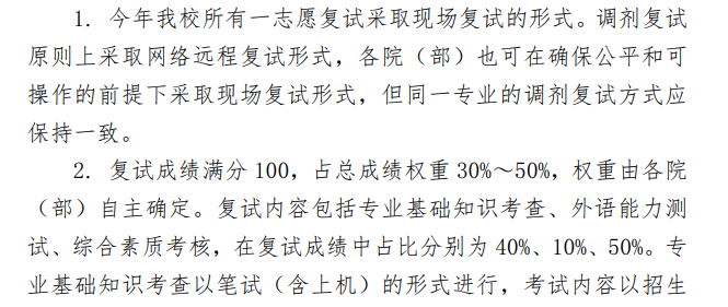 2024年中国石油大学（华东）研究生复试内容