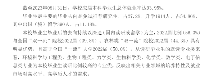 中国农业大学就业率及就业前景怎么样