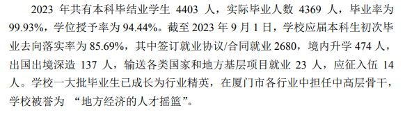 厦门理工学院就业率及就业前景怎么样