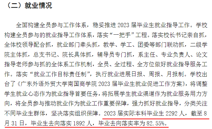 广东外语外贸大学南国商学院就业率及就业前景怎么样