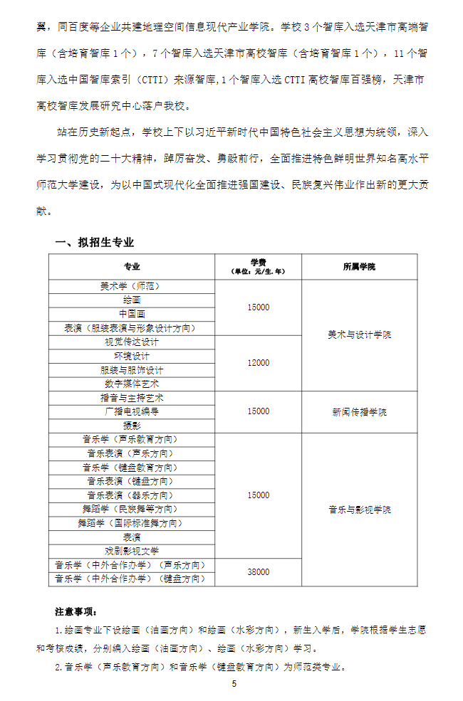 2024年天津师范大学艺术类招生简章