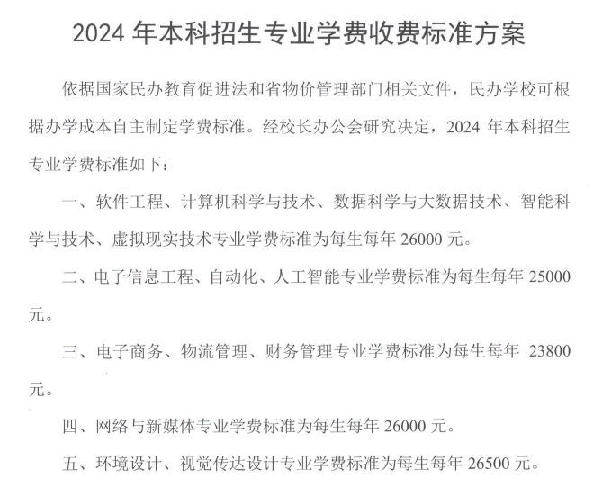 2024哈尔滨信息工程学院学费多少钱一年-各专业收费标准