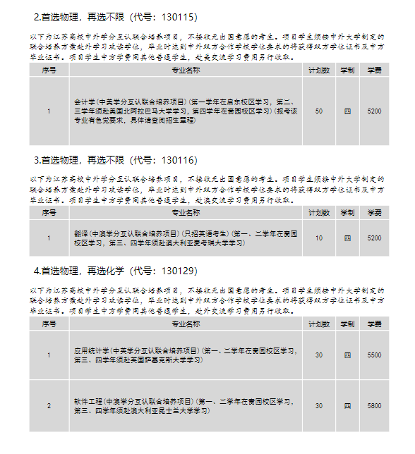 南通大学有哪些专业？