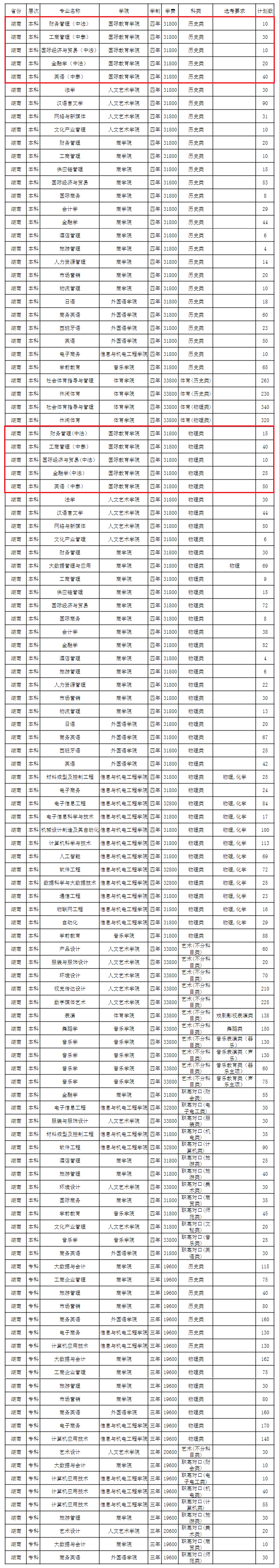 2024湖南涉外经济学院中外合作办学学费多少钱一年-各专业收费标准