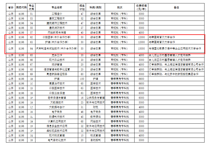 2024枣庄职业半岛在线注册中外合作办学招生计划-各专业招生人数是多少