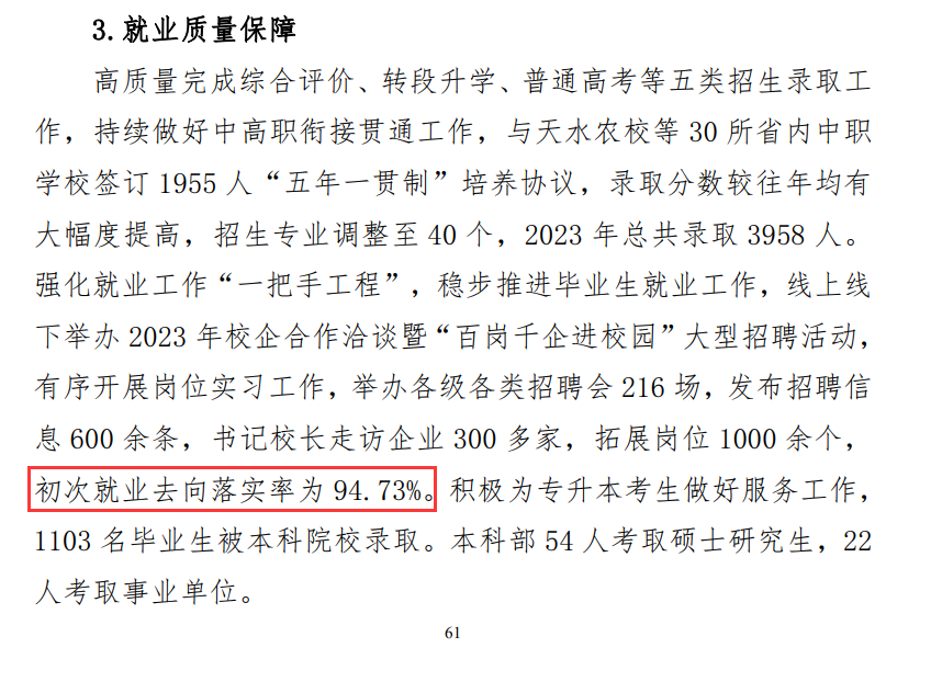 甘肃林业职业技术大学就业率及就业前景怎么样