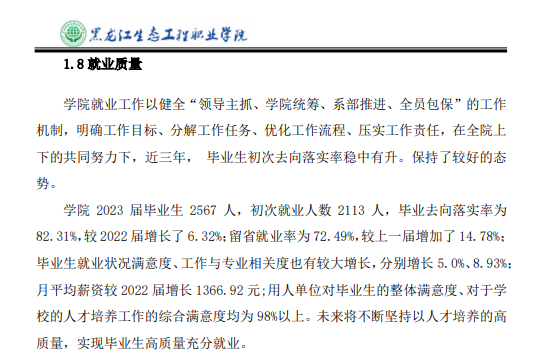 黑龙江生态工程职业半岛在线注册就业率及就业前景怎么样