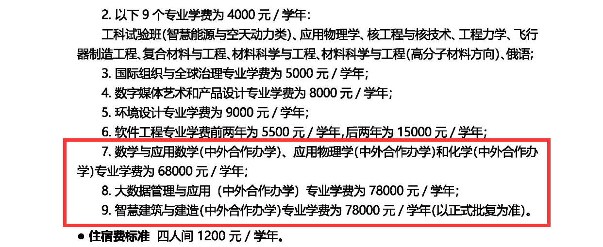 2024哈尔滨工业大学中外合作办学学费多少钱一年-各专业收费标准