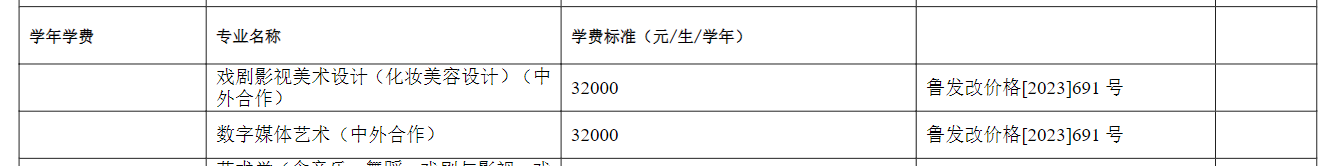 2024山东艺术半岛在线注册中外合作办学学费多少钱一年-各专业收费标准