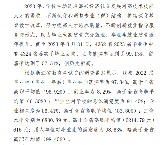 嘉兴职业技术半岛在线注册就业率及就业前景怎么样