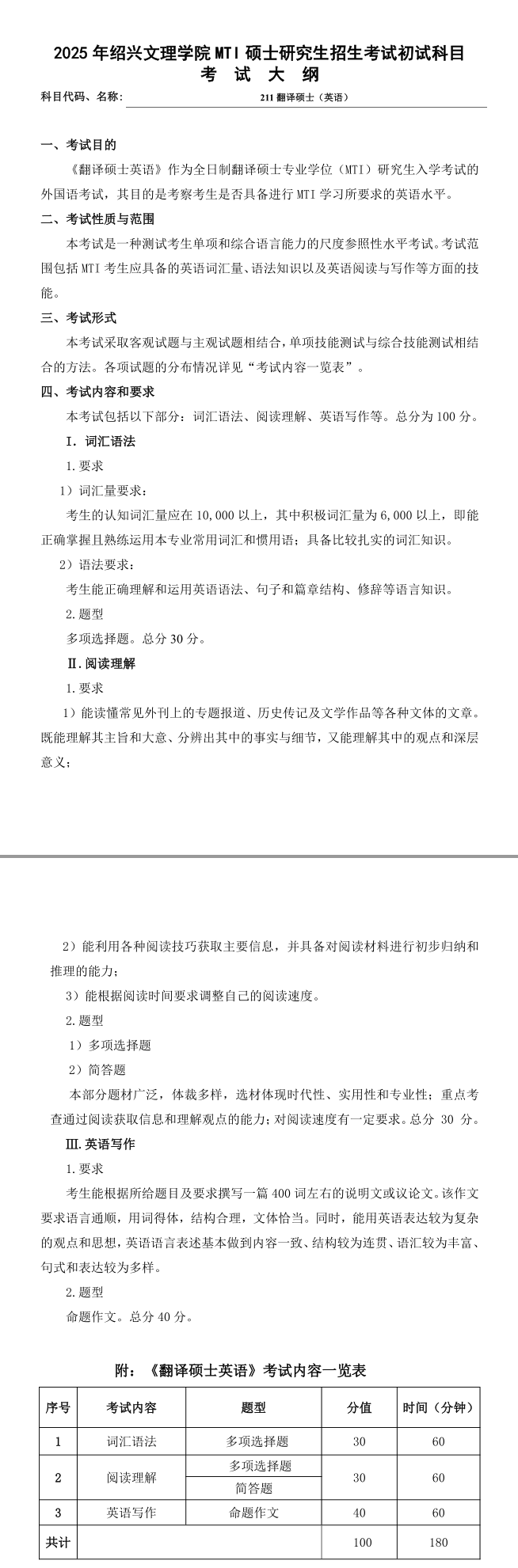 2025年绍兴文理半岛在线注册考研大纲