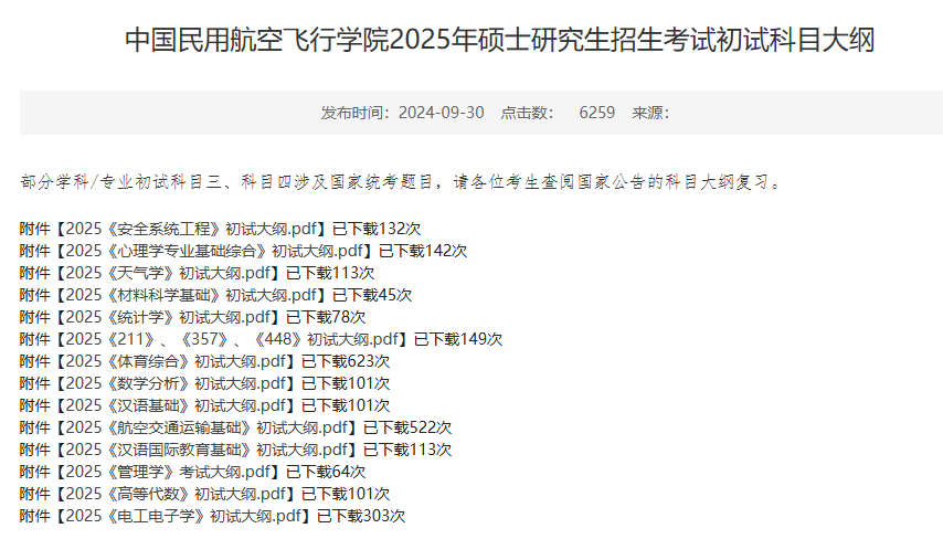 2025年中国民用航空飞行半岛在线注册考研大纲