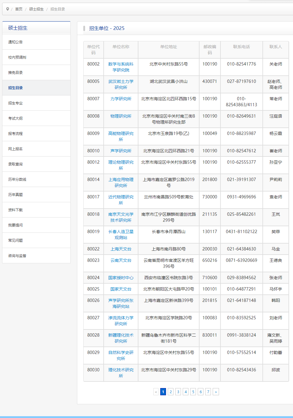 2025中国科半岛在线注册大学研究生招生专业目录及考试科目