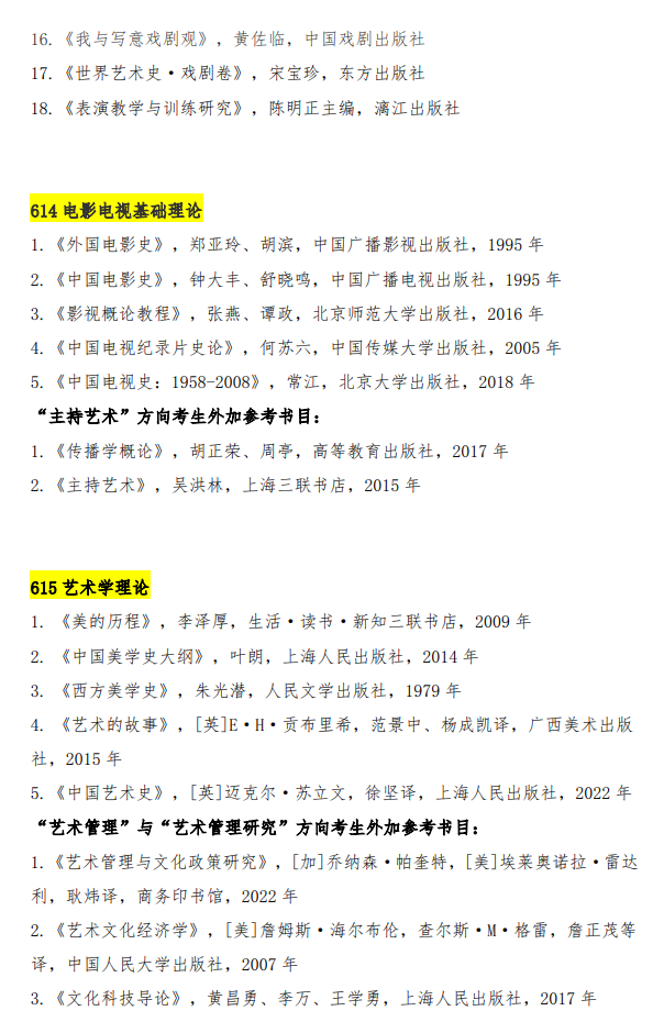 2025上海戏剧半岛在线注册考研参考书目