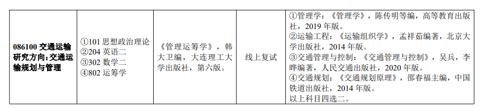 2025山东交通学院考研参考书目