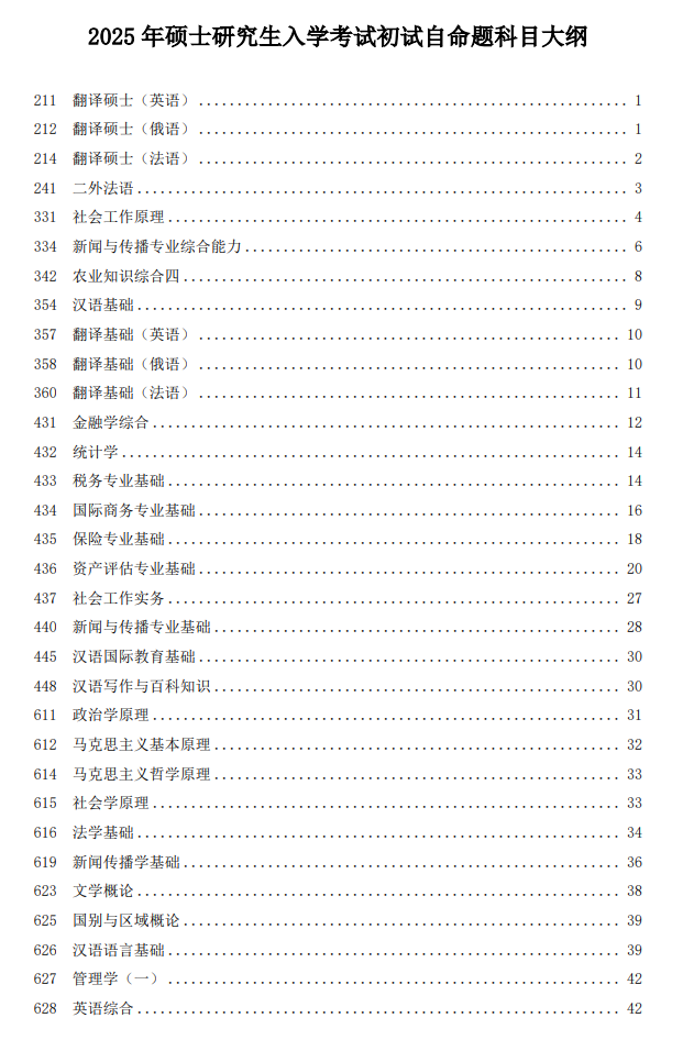 2025年中南财经政法大学考研大纲