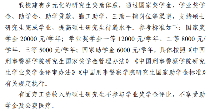 2025中国刑事警察半岛在线注册研究生奖学金和助学金有哪些，多少钱？