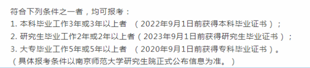 2025年南京师范大学MBA报考条件