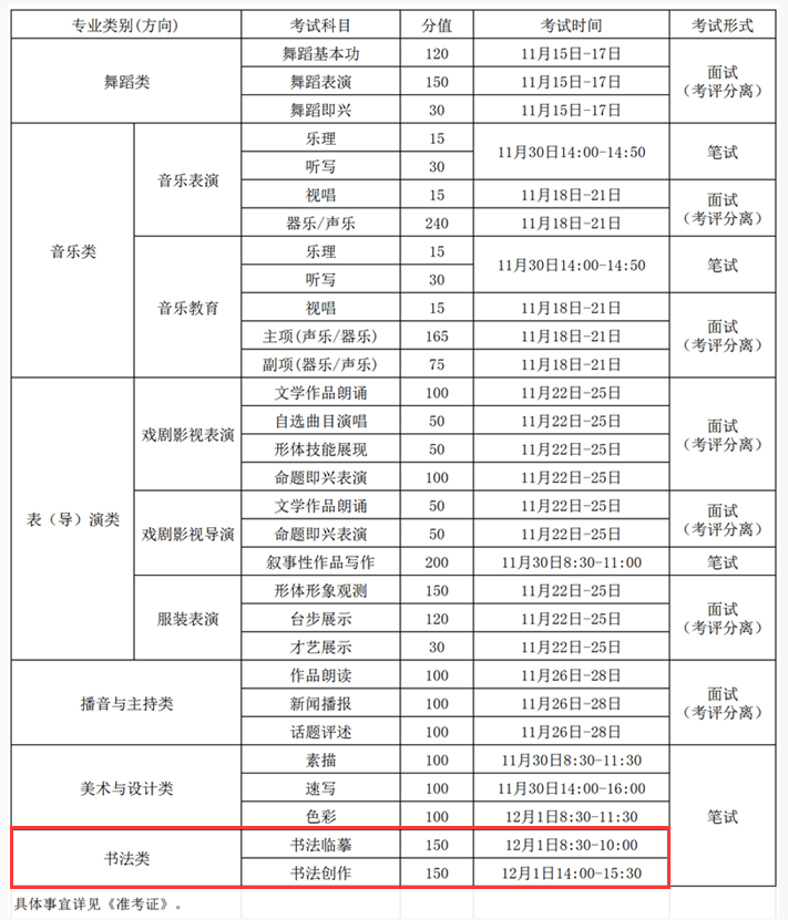 2025吉林书法统考时间及统考内容