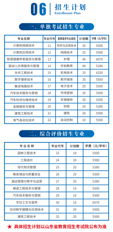 2025年德州职业技术学院高职单独招生和综合评价招生计划