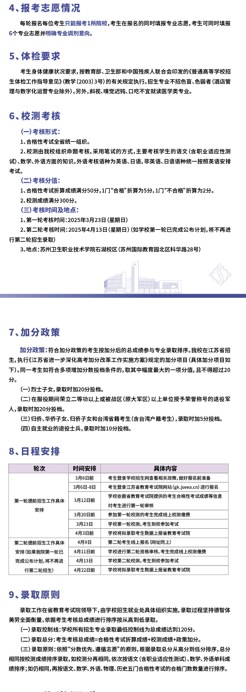 2025年苏州卫生职业技术学院提前招生简章
