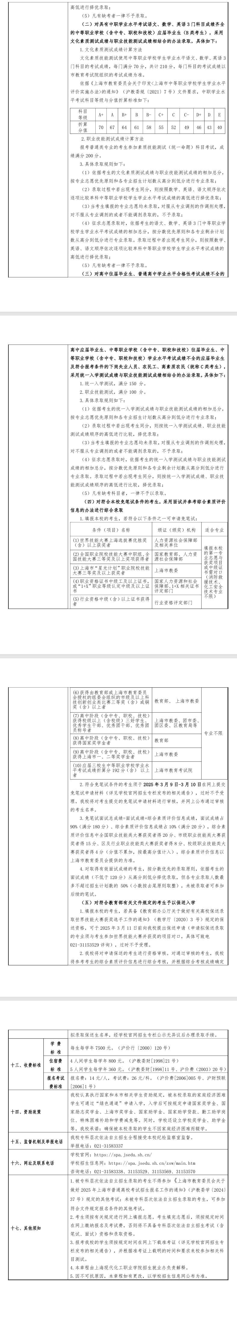 2025年上海现代化工职业学院专科自主招生章程
