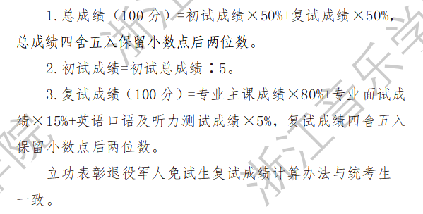 2025浙江音乐学院研究生初试复试所占比例