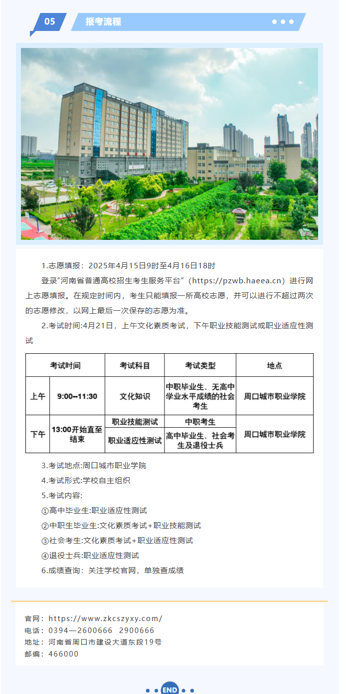 2025周口城市职业学院单招简章