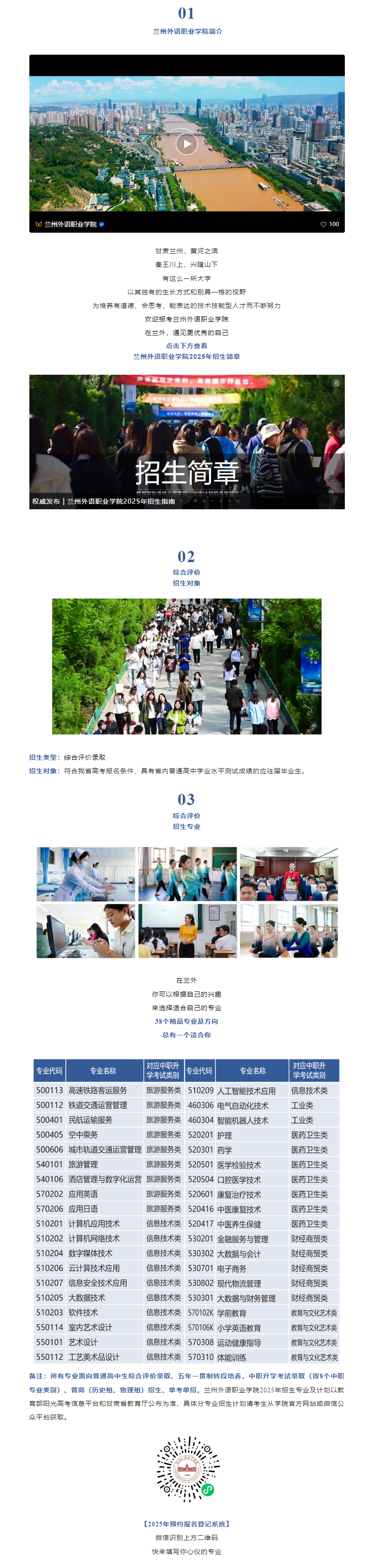 2025年兰州外语职业学院综合评价招生指南