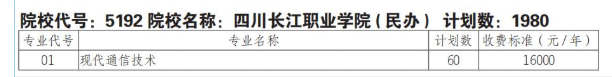 2025四川长江职业学院单招学费多少钱一年-各专业收费标准