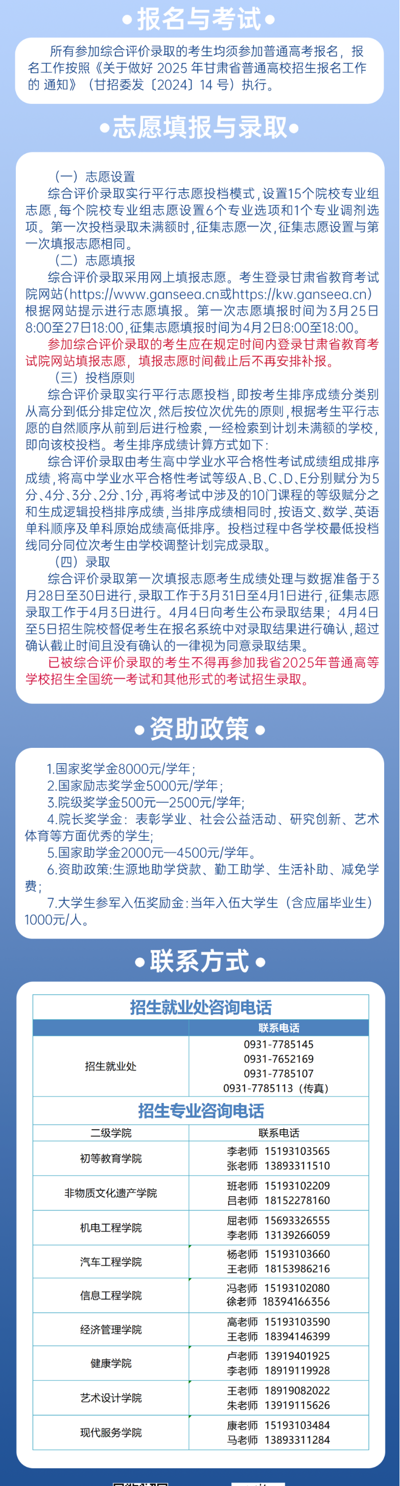 2025年兰州职业技术学院综合评价招生指南