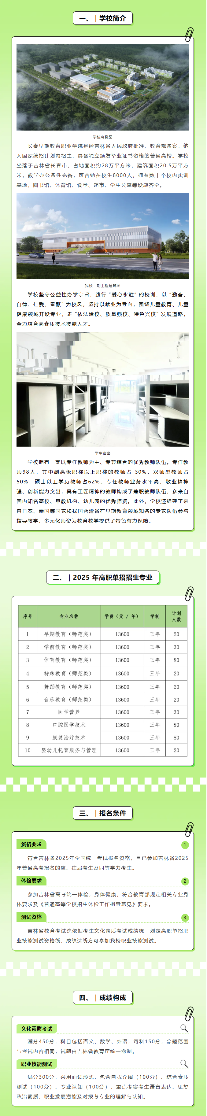 2025长春早期教育职业学院单招简章