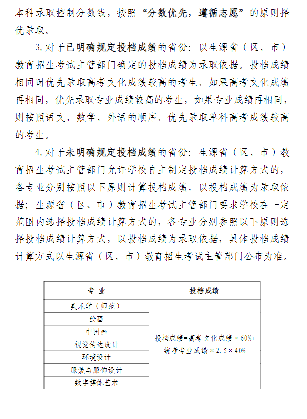 2025天津师范大学艺术类录取规则