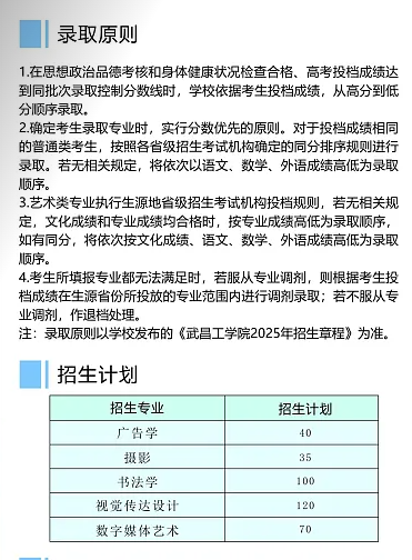 2025年武昌工学院艺术类招生简章