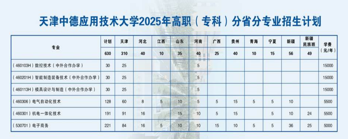 天津中德應(yīng)用技術(shù)大學(xué)有哪些專業(yè)？