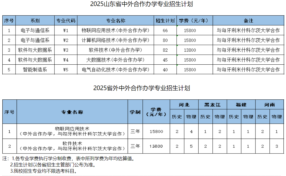 山東信息職業(yè)技術(shù)學院中外合作辦學專業(yè)有哪些？