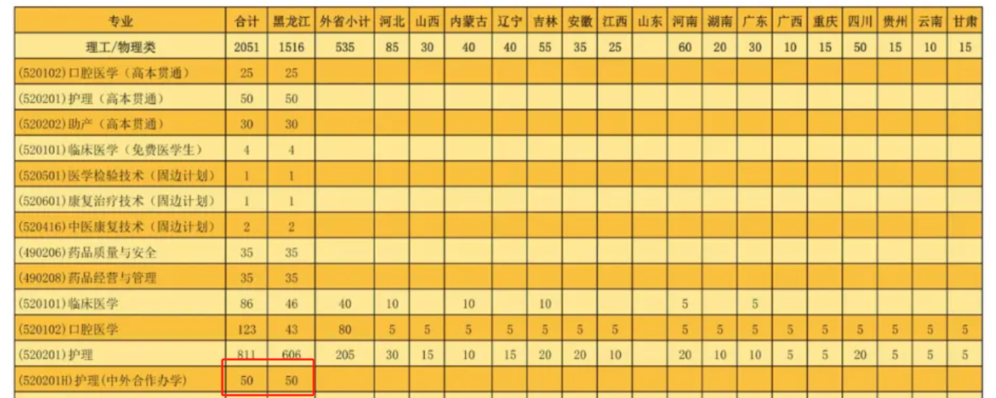 2025黑龍江護(hù)理高等?？茖W(xué)校中外合作辦學(xué)招生計(jì)劃-各專業(yè)招生人數(shù)是多少