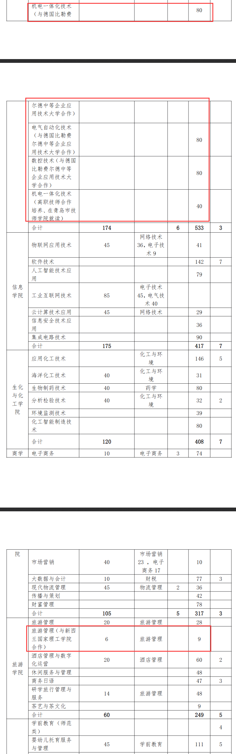 2025青岛职业技术学院中外合作办学招生计划-各专业招生人数是多少